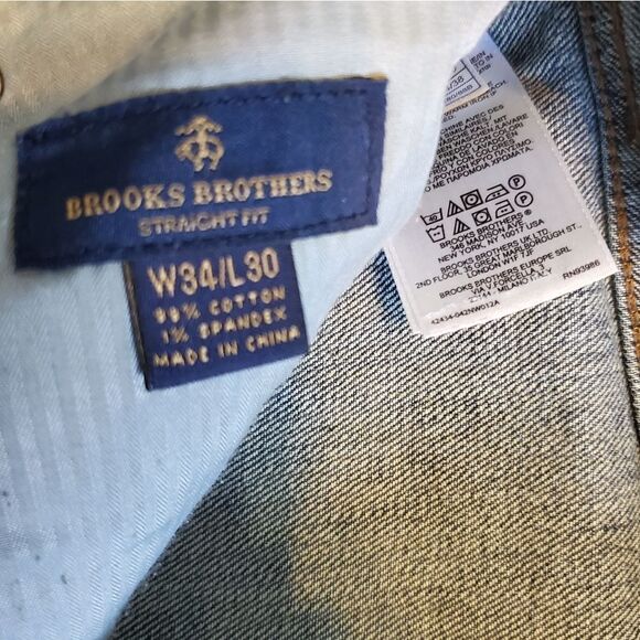 Brooks Brothers Men's Straight Fit Blue Jeans 34 x 30 | Preppy Ivy Trad | EUC - Picture 4 of 4